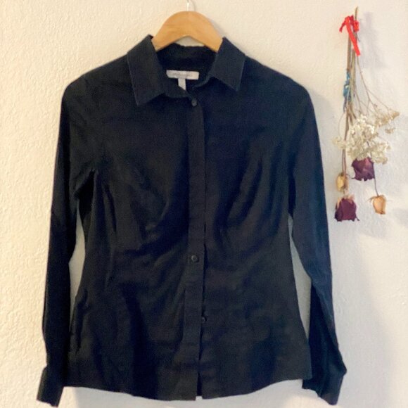 Bravissimo Button up top, blouse 10 UK/ 6 US Super Curvy, Black - Picture 1 of 4